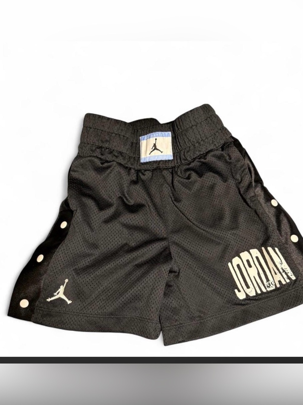 Jordan Black Mesh Boys' Athletic Shorts with Side Snaps